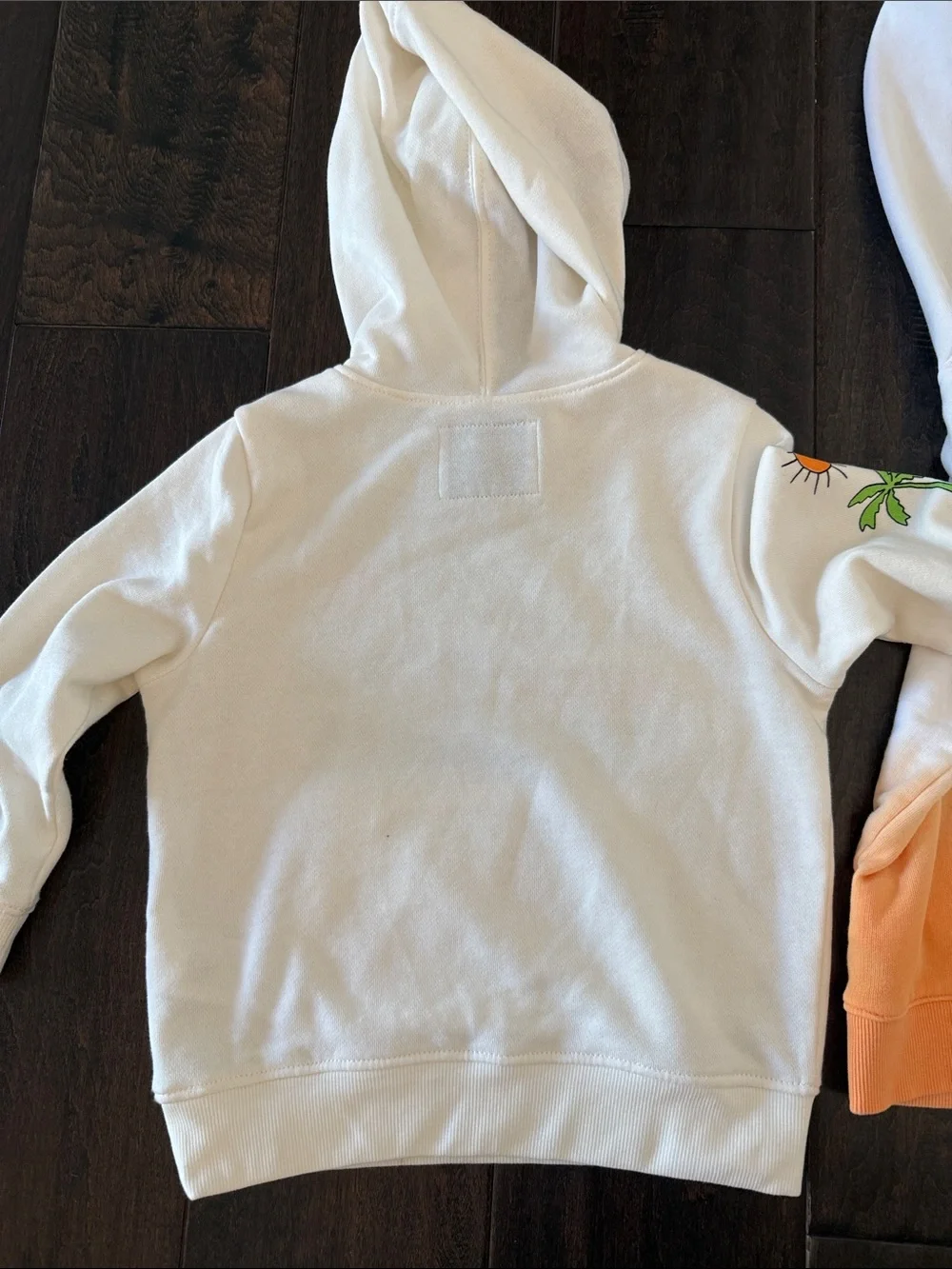 Great Bundle of Old Navy White & Orange Ombre Lightweight Hoodie with Palm Tree